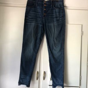 Button fly high waist madewell skinny jeans